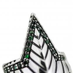 DEPP STAR RING WITH  NATURAL STONES - EMERALD
