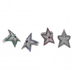 SMALL DEPP STAR RING WITH NATURAL STONES - DIAMOND
