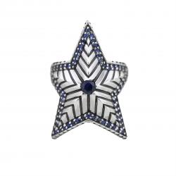 SMALL DEPP STAR RING WITH NATURAL STONES - SAPPHIRE