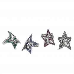 SMALL DEPP STAR RING WITH NATURAL STONES - SAPPHIRE