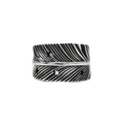 CS NAVAJO SHERIFF STAR ARROW FEATHER RING - STARRY
