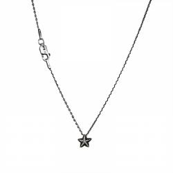 EXTRA TINY DOUBLE FACE DEPP STAR STUD PENDANT(Include 16" Silver Chain)