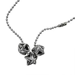 SMALL DOUBLE FACE DEPP  STAR PENDANT (with stainless ball chain 18"/20"/24")