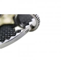 SHERIFF STAR & STAR HOLE DOG TAG WITH COIN EDGE 925/18K