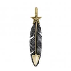 CS NAVAJO SHERIFF STAR ARROW FEATHER 925/18K