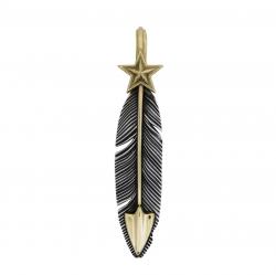 CS NAVAJO SHERIFF STAR ARROW FEATHER 925/18K