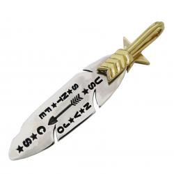 CS NAVAJO SHERIFF STAR ARROW FEATHER 925/18K