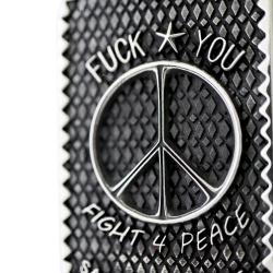 SKULL STAR FIGHT 4 PEACE DOG TAG 925/18K