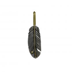 CS NAVAJO TINY STAR ARROW FEATHER RIGHT TWISTED 925/18K PENDANT - 1