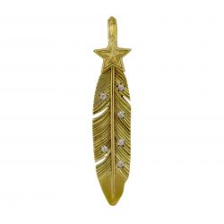 CS NAVAJO SHERIFF STAR ARROW FEATHER PENDANT 18K GOLD WITH DIAMONDS - STARRY TAIPEI