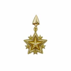 TINY SPIKE STARRY W / ARROW HEAD BAIL PENDANT 18K GOLD - VIP EXCLUSIVE