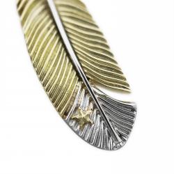 CS NAVAJO TINY STAR ARROW FEATHER RIGHT TWISTED 18K/PLATINUM - VIP EXCLUSIVE