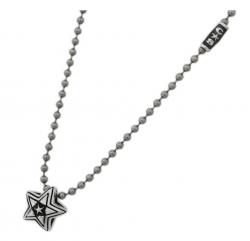 TINY DOUBLE FACE STAR IN STAR STUD PENDANT (with stainless ball chain 18"/20"/24")