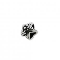 TINY DOUBLE FACE STAR IN STAR STUD PENDANT (with stainless ball chain 18"/20"/24")
