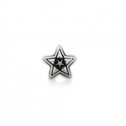 TINY DOUBLE FACE STAR IN STAR STUD PENDANT