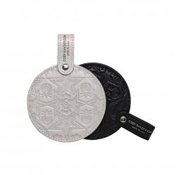 【GIFT WITH PURCHASE】CS LEATHER PRINTED LOGO PORTABLE MIRROR - WHITE