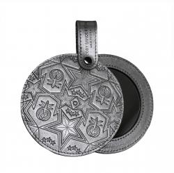 【GIFT WITH PURCHASE】CS LEATHER PRINTED LOGO PORTABLE MIRROR - SILVER