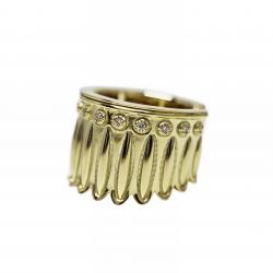 FEATHER HEAD STAR RING 18K GOLD WITH DIAMONDS