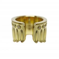 FEATHER HEAD STAR RING 18K GOLD WITH DIAMONDS