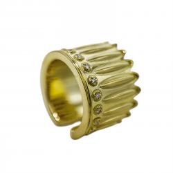 FEATHER HEAD STAR RING 18K GOLD WITH DIAMONDS