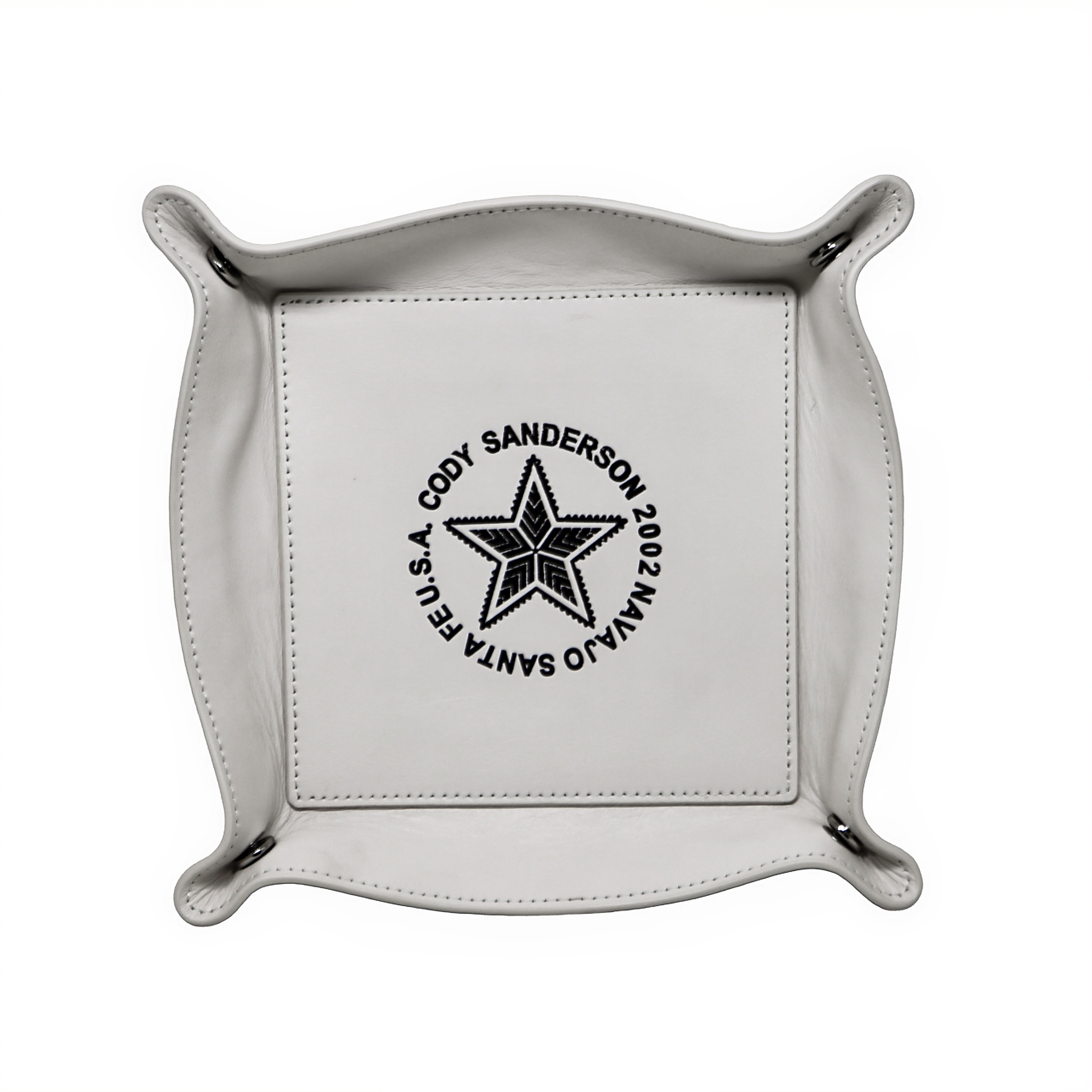 【GIFT WITH PURCHASE ONLINE】LEATHER PRINTED LOGO TRAY - WHITE