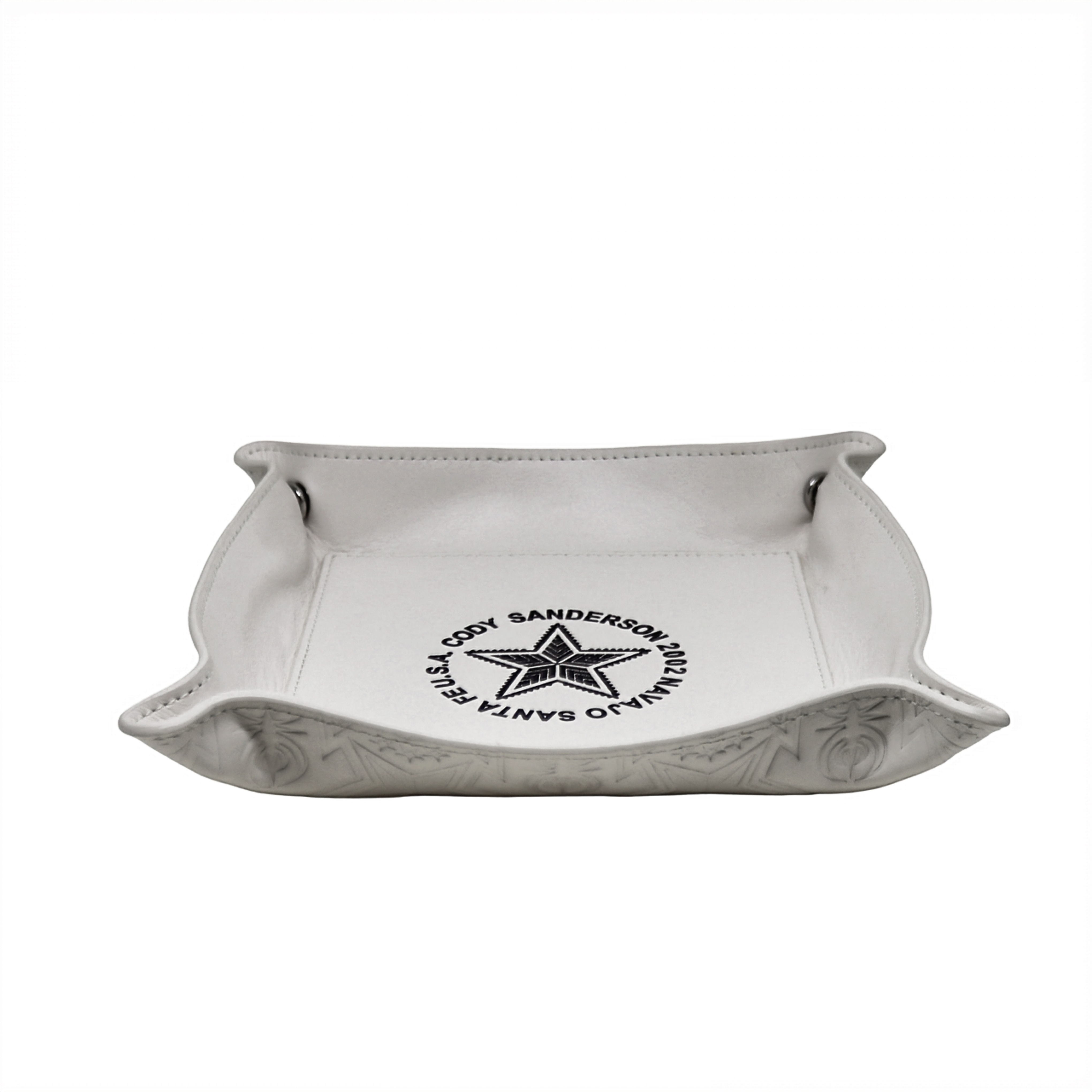 【GIFT WITH PURCHASE ONLINE】LEATHER PRINTED LOGO TRAY - WHITE