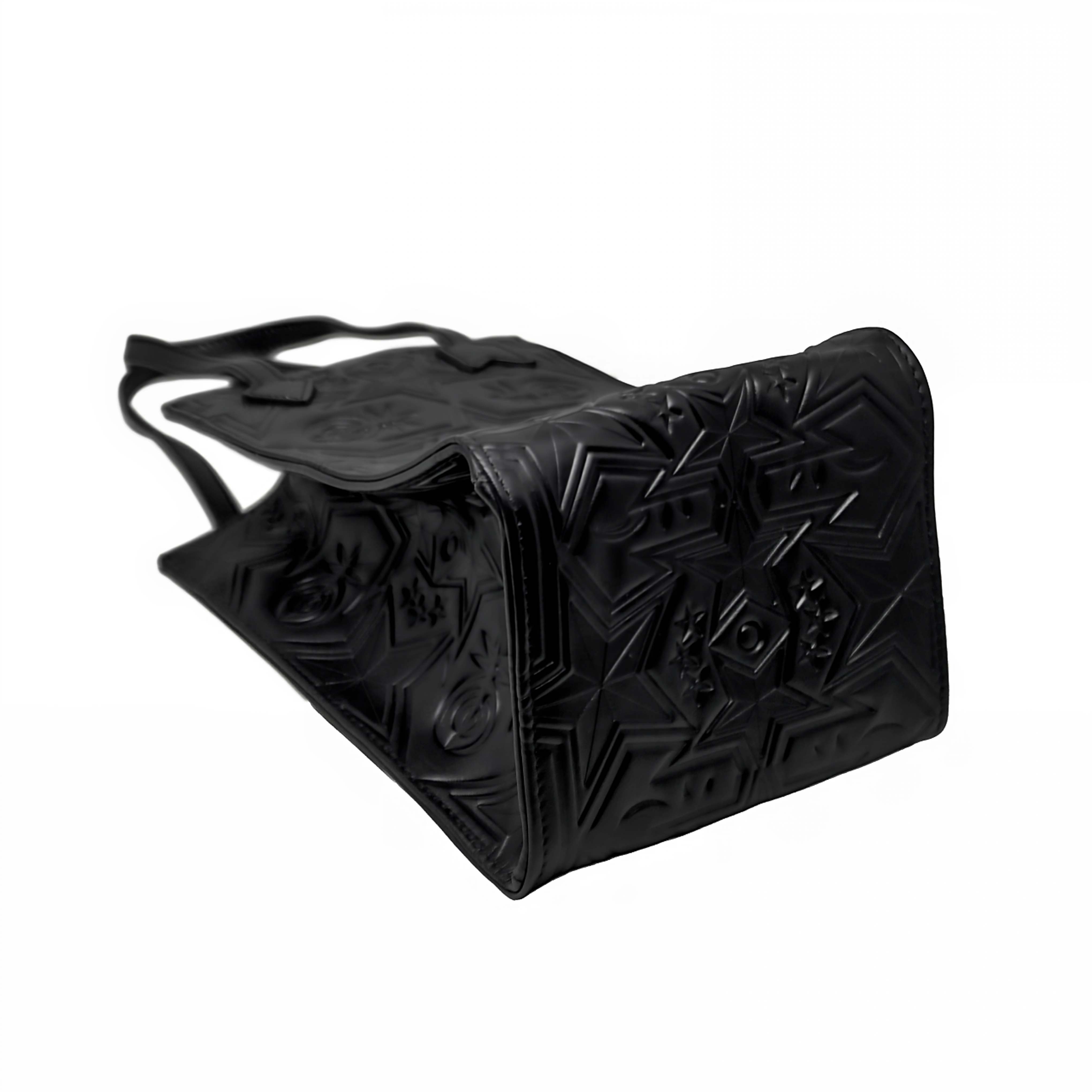 【GIFT WITH PURCHASE ONLINE】LEATHER PRINTED LOGO DRINK BAG - BLACK