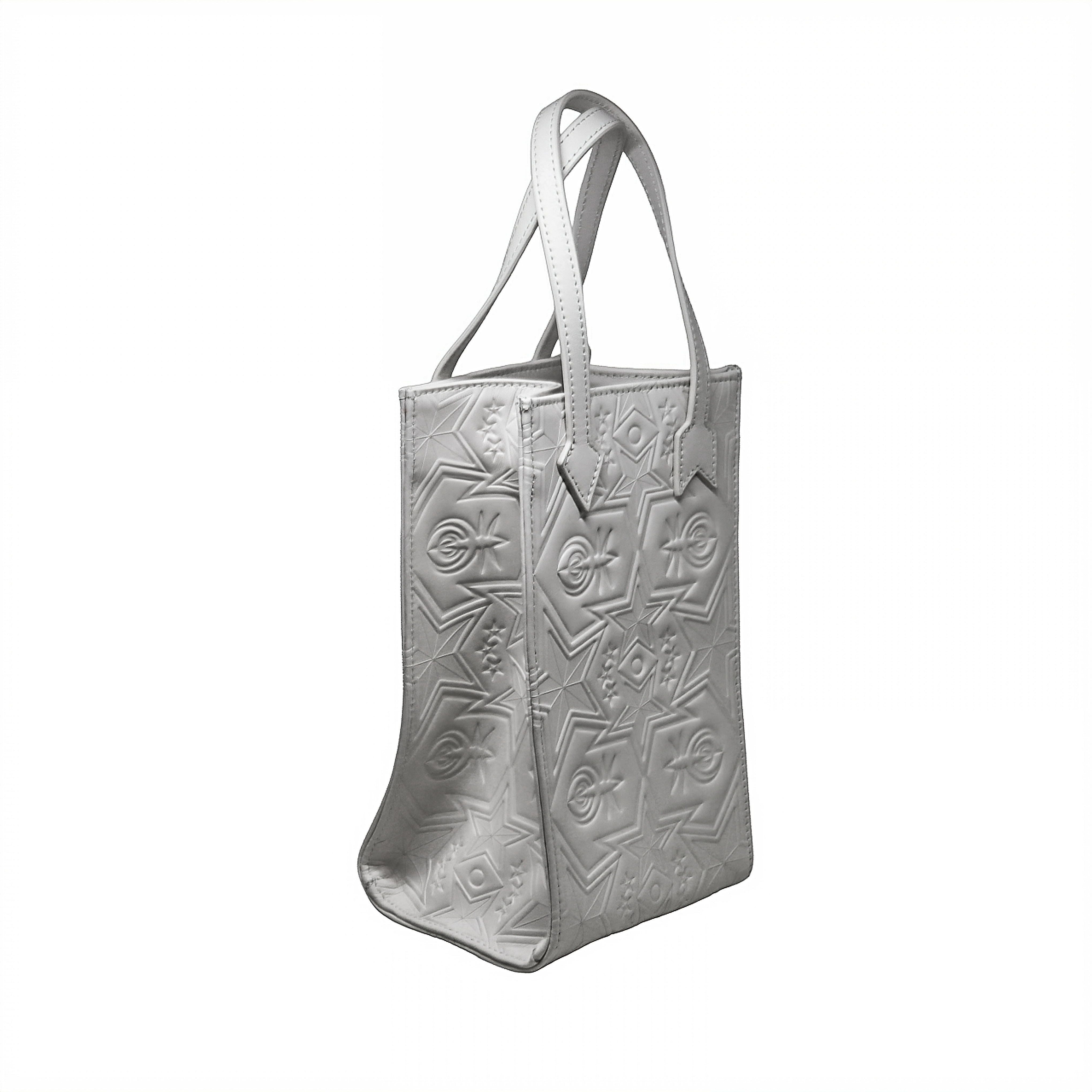 【GIFT WITH PURCHASE ONLINE】LEATHER PRINTED LOGO DRINK BAG - WHITE