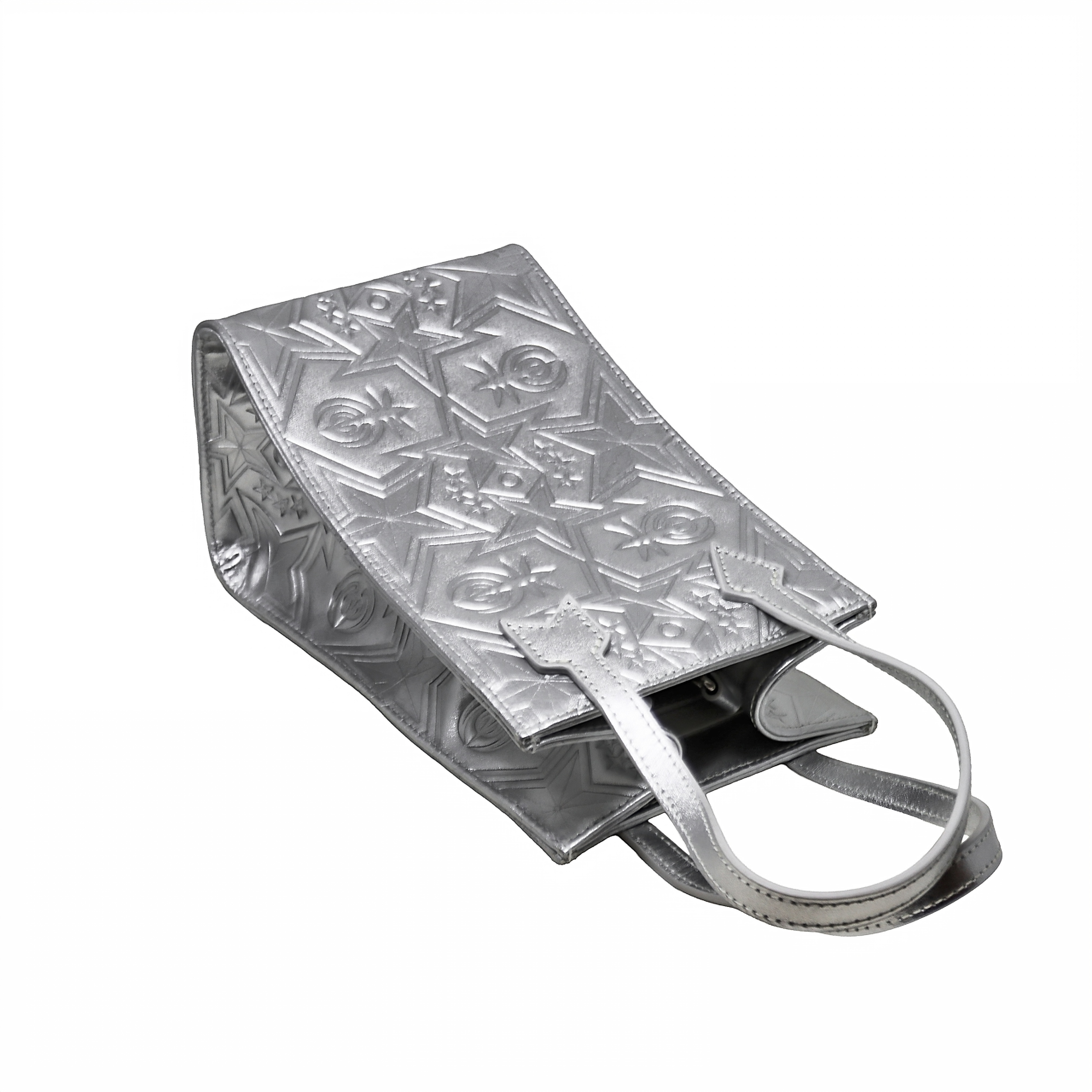 【GIFT WITH PURCHASE ONLINE】LEATHER PRINTED LOGO DRINK BAG - SILVER