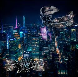 HEAVY CS NAVAJO SHERIFF STAR ARROW FEATHER CUFF - STARRY