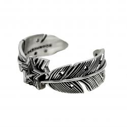 HEAVY CS NAVAJO SHERIFF STAR ARROW FEATHER CUFF - STARRY