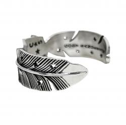 HEAVY CS NAVAJO SHERIFF STAR ARROW FEATHER CUFF - STARRY