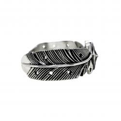 HEAVY CS NAVAJO SHERIFF STAR ARROW FEATHER CUFF - STARRY