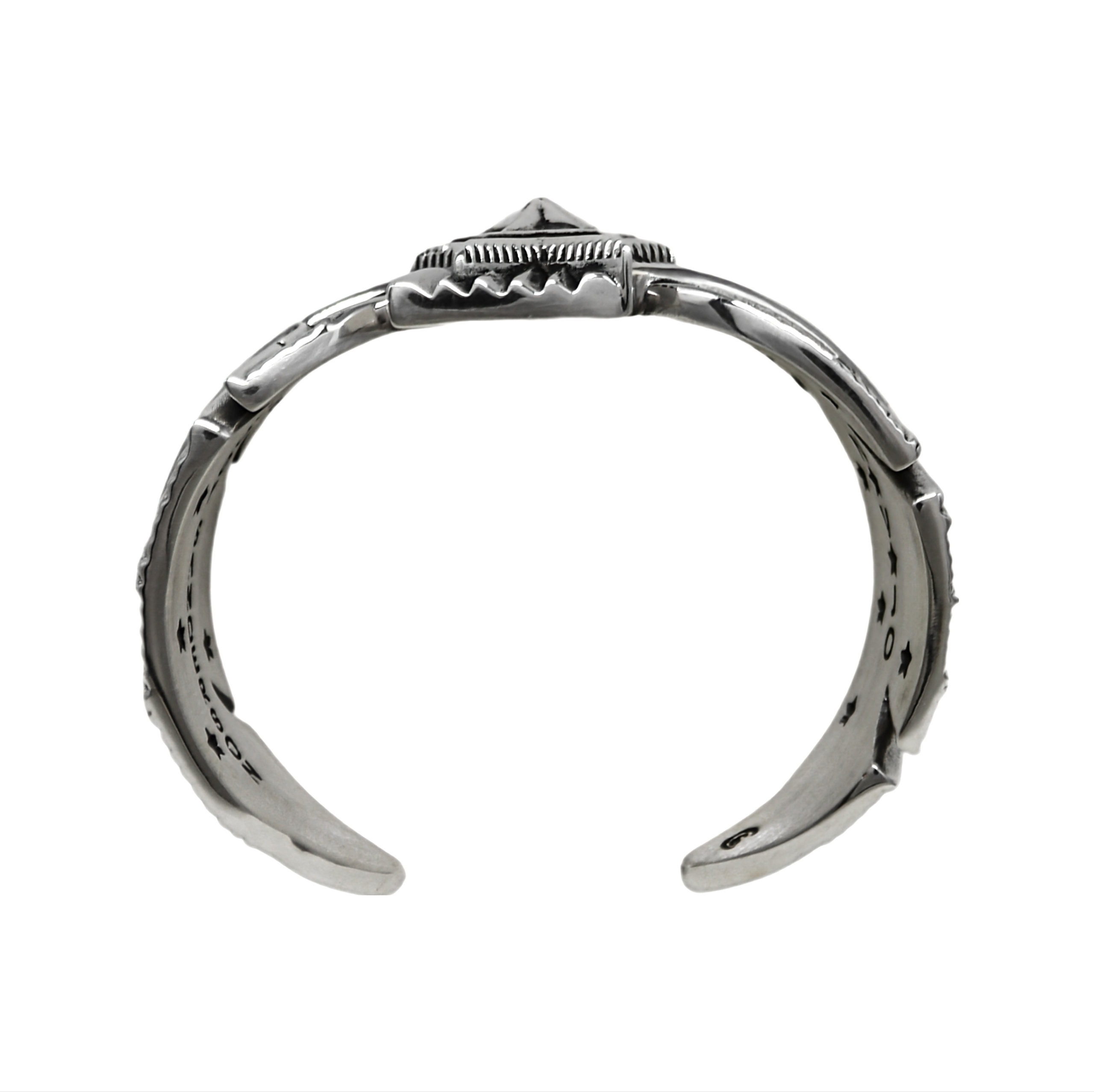 HEAVY CS NAVAJO SHERIFF STAR ARROW FEATHER CUFF - STARRY