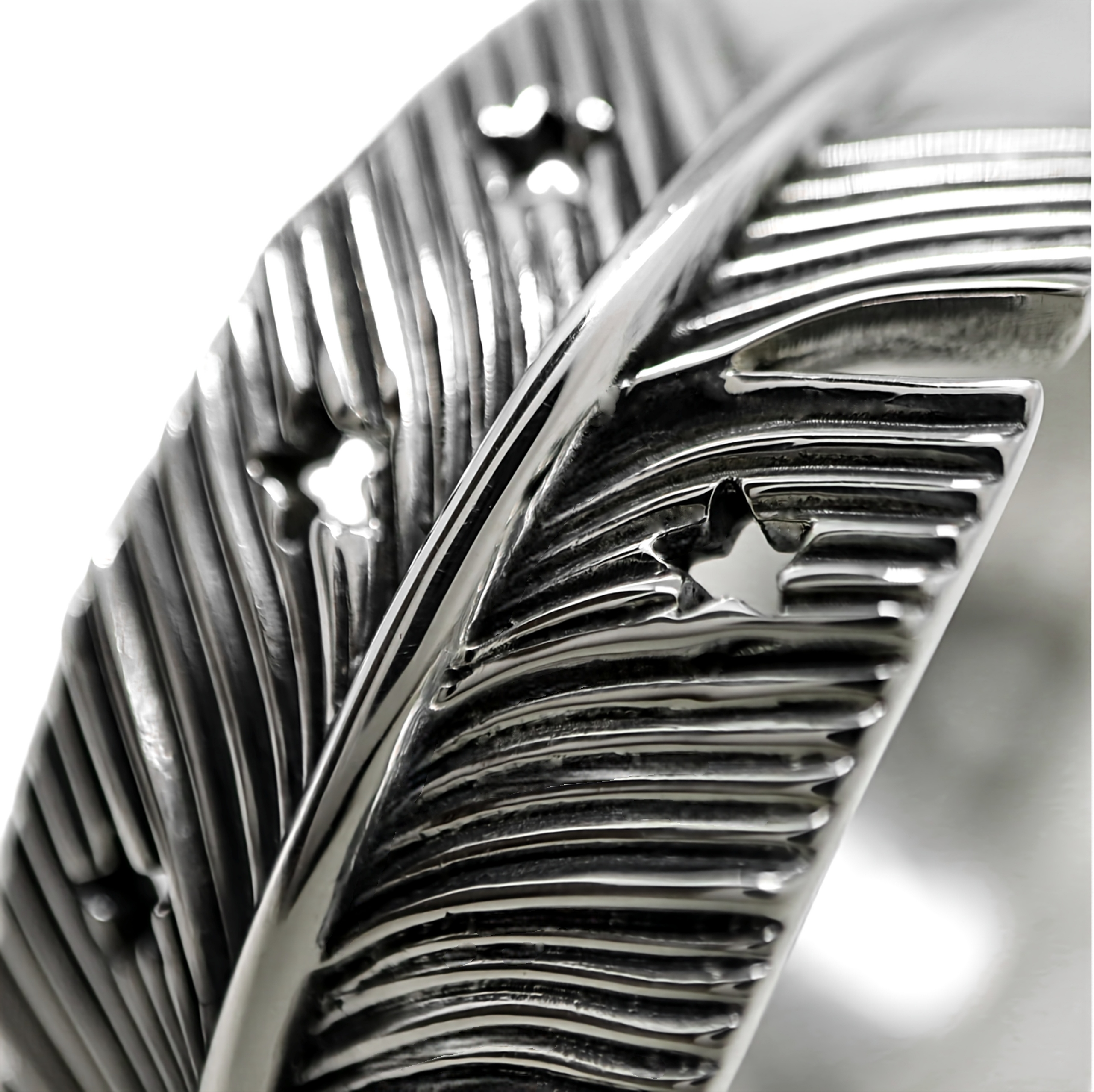 HEAVY CS NAVAJO SHERIFF STAR ARROW FEATHER CUFF - STARRY