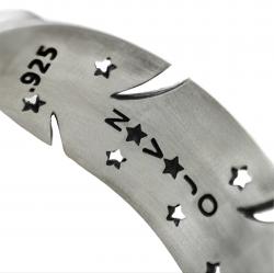 HEAVY CS NAVAJO SHERIFF STAR ARROW FEATHER CUFF - STARRY
