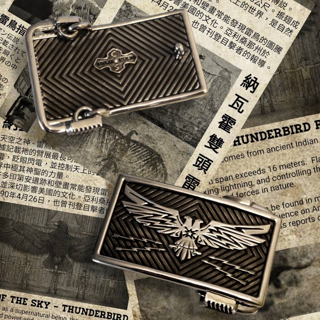 DOUBLE HEADS THUNDERBIRD BELT BUCKLE