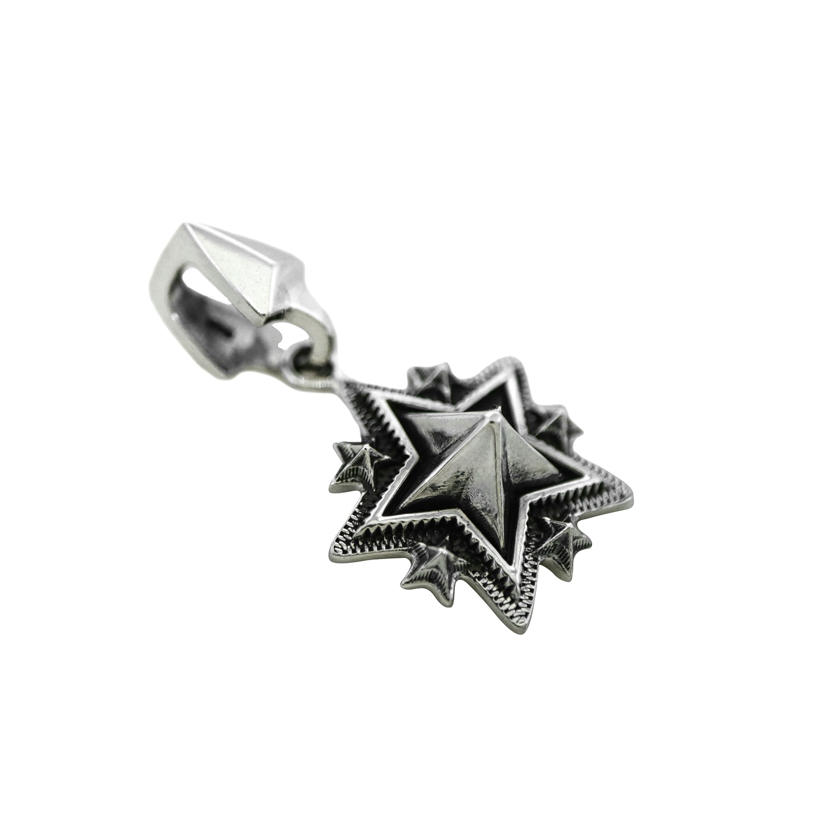 TINY SPIKE STARRY W / ARROW HEAD BAIL PENDANT