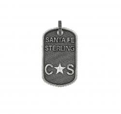 SMALL STARS & CROSSED ARROWS DOG TAG WITH OUTSIDE COIN EDGE