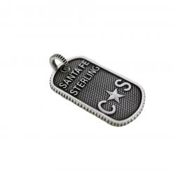 SMALL STARS & CROSSED ARROWS DOG TAG WITH OUTSIDE COIN EDGE