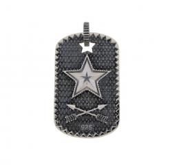 SHERIFF STAR & STAR HOLE DOG TAG WITH COIN EDGE