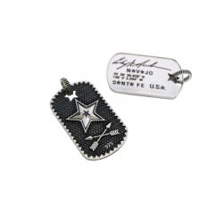 SHERIFF STAR & STAR HOLE DOG TAG WITH COIN EDGE