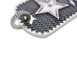 SHERIFF STAR & STAR HOLE DOG TAG WITH COIN EDGE